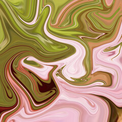 Pink and green swirling abstract pattern with smooth liquid curves and vibrant earthy tones. Golden keywords: abstract, swirl, pattern, pink, green.
