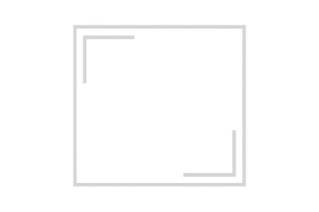 White frame defining an empty square space over a transparent background, ideal for graphic design projects