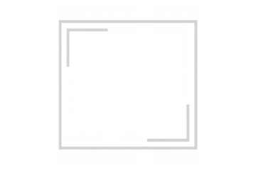 White frame defining an empty square space over a transparent background, ideal for graphic design projects