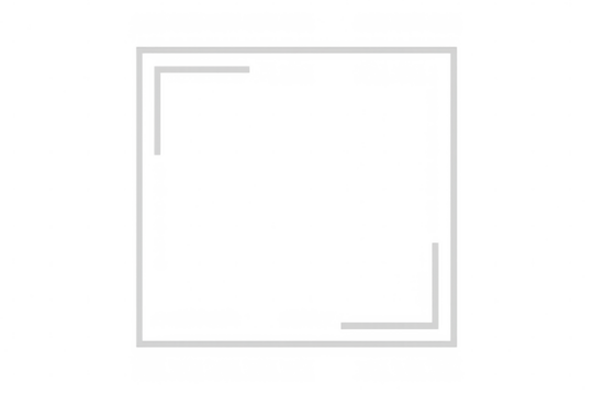 White frame defining an empty square space over a transparent background, ideal for graphic design projects