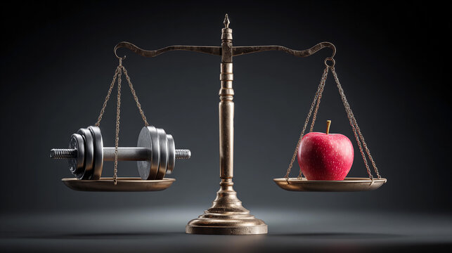 Weighing choices between fitness and health in a symbolic balance