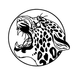 aggressive leopard mascot