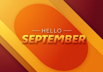Hello September bold geometric background