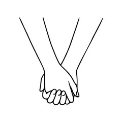 friendship and support line art vector