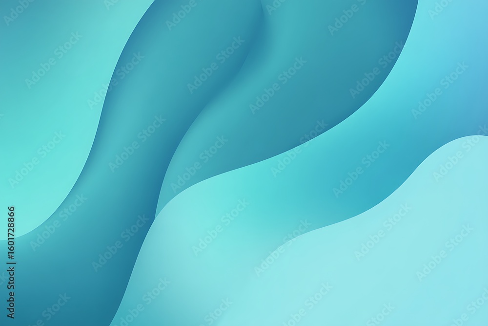 Poster a mesmerizing blend of ocean hues creating flowing waves of soft turquoise and aqua creating an abst