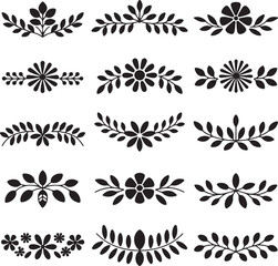 Fototapeta premium Floral Decorative Elements Collection