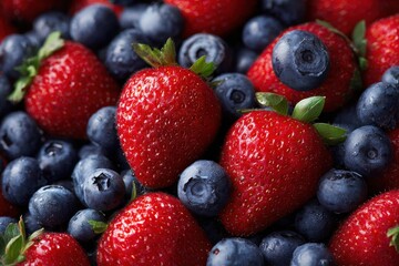 Obraz premium Berries Straw and Blue
