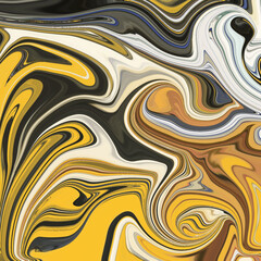 Swirling yellow, black, and neutral marble texture with bold motion and abstract fluidity. A modern and vibrant artistic background.