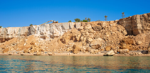 view of wild beach in sharm el maya bay in sharm el sheikh