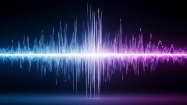 Abstract Sound Wave Visualization With Blue And Purple Colors In Dark Background