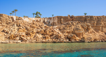 view of wild beach in sharm el maya bay in sharm el sheikh