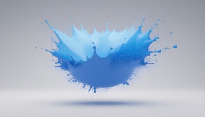 Obraz premium A vibrant splash of blue liquid erupts upwards, creating a dynamic, abstract visual effect.