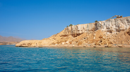 view of wild beach in sharm el maya bay in sharm el sheikh