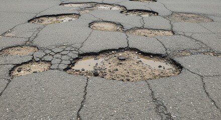 Road damage repair asphalt surface street maintenance pothole problems cracked pavement condition inspection