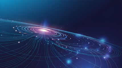 Stunning abstract network with glowing lines for modern technology presentation backdrop material