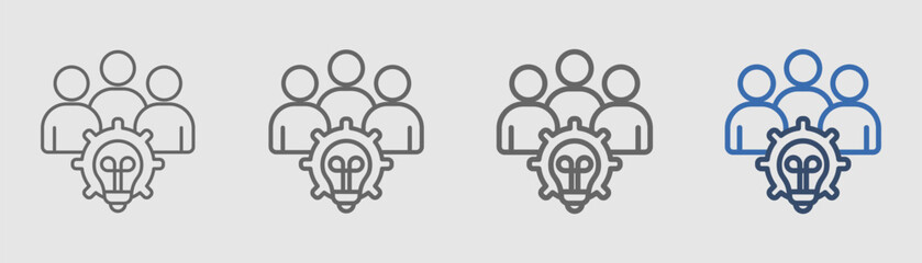 
icon design with symbols of ingenuity, ideas and with outlines