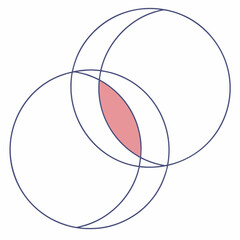 Intersecting Circles with Pink Overlap blue