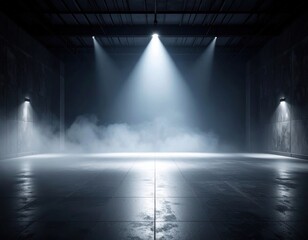 Empty Dark Room，Light and Fog