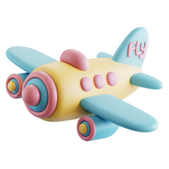 Colorful Toy Airplane Illustration with Vibrant and Playful Design