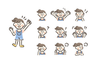 Vector illustrations of children's facial expressions
