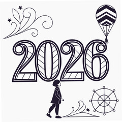 Year twenty six celebration design 2026 new year