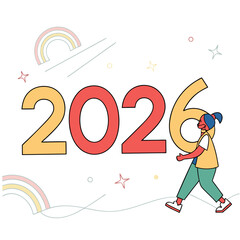 Year twenty six with playful elements 2026 number