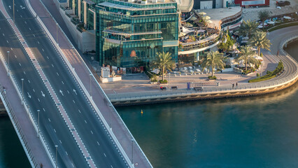 Luxury Dubai Marina promenade timelapse, Dubai, United Arab Emirates