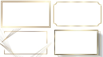 Gold-framed blank templates.  Four rectangular frames, two with double gold lines, two with single gold lines.  Frames are placed on a white background