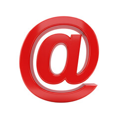 Obraz premium Red At Symbol Isolated on Transparent Background