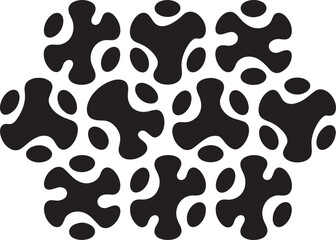 Abstract Molecular Structure Pattern Design with Connected Shapes on Transparent Backdrop
