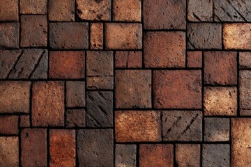 Brick floor texture with a brown backdrop