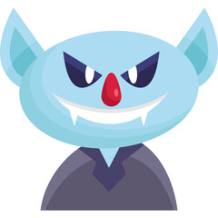Flat Halloween Vampire Icon Illustration