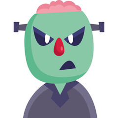 Flat Frankenstein Monster Icon Design