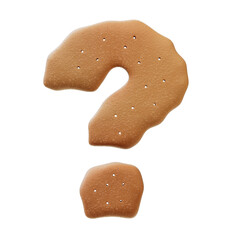 3D Font.Chocolate Biscuit Donut Font Concept. Isometric Alphabet. Numbers And Letters. 3d rendering isolated on white background