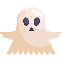 Flat Halloween Ghost Icon Illustration