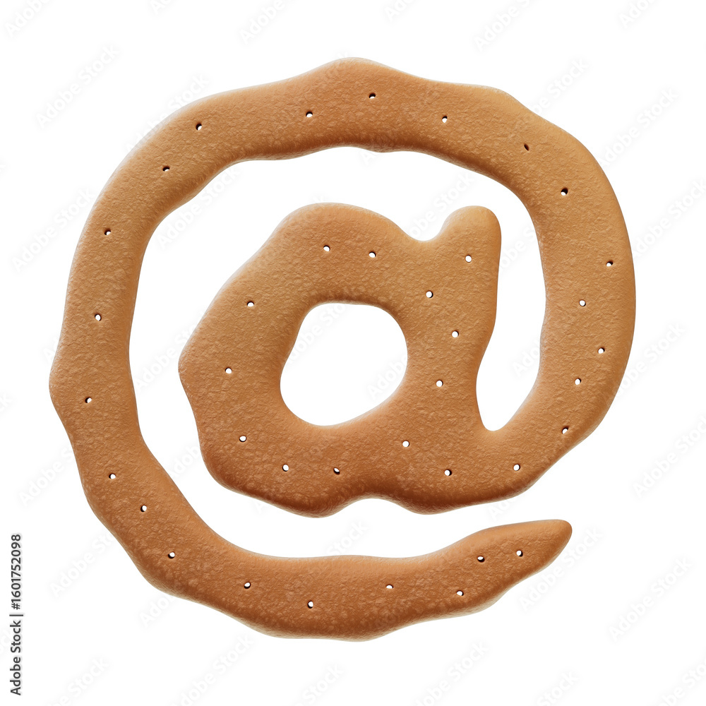 Fototapete 3d font.chocolate biscuit donut font concept. isometric alphabet. numbers and letters. 3d rendering 