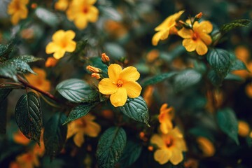 Bright blooms and green foliage in the garden