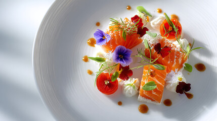 Clownfish-Inspired Fusion Seafood Dish on Transparent Background

