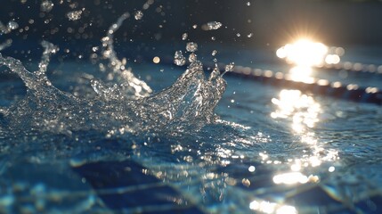 Water splashing in a pool