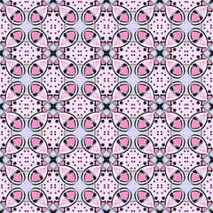 seamless pattern with pink flowers