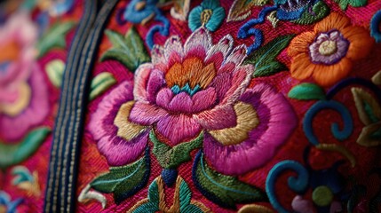 Detailed embroidered floral pattern