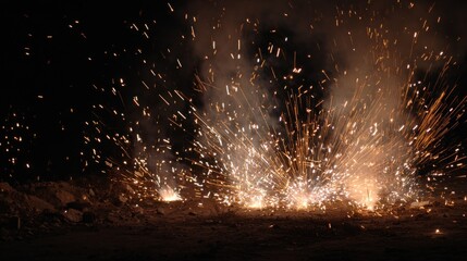 Fireworks explosion at night (1)