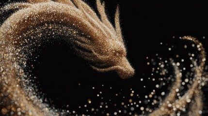 Golden dragon of particles