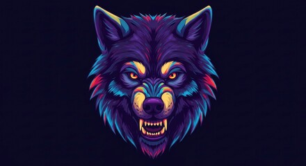 Ferocious wolf portrait