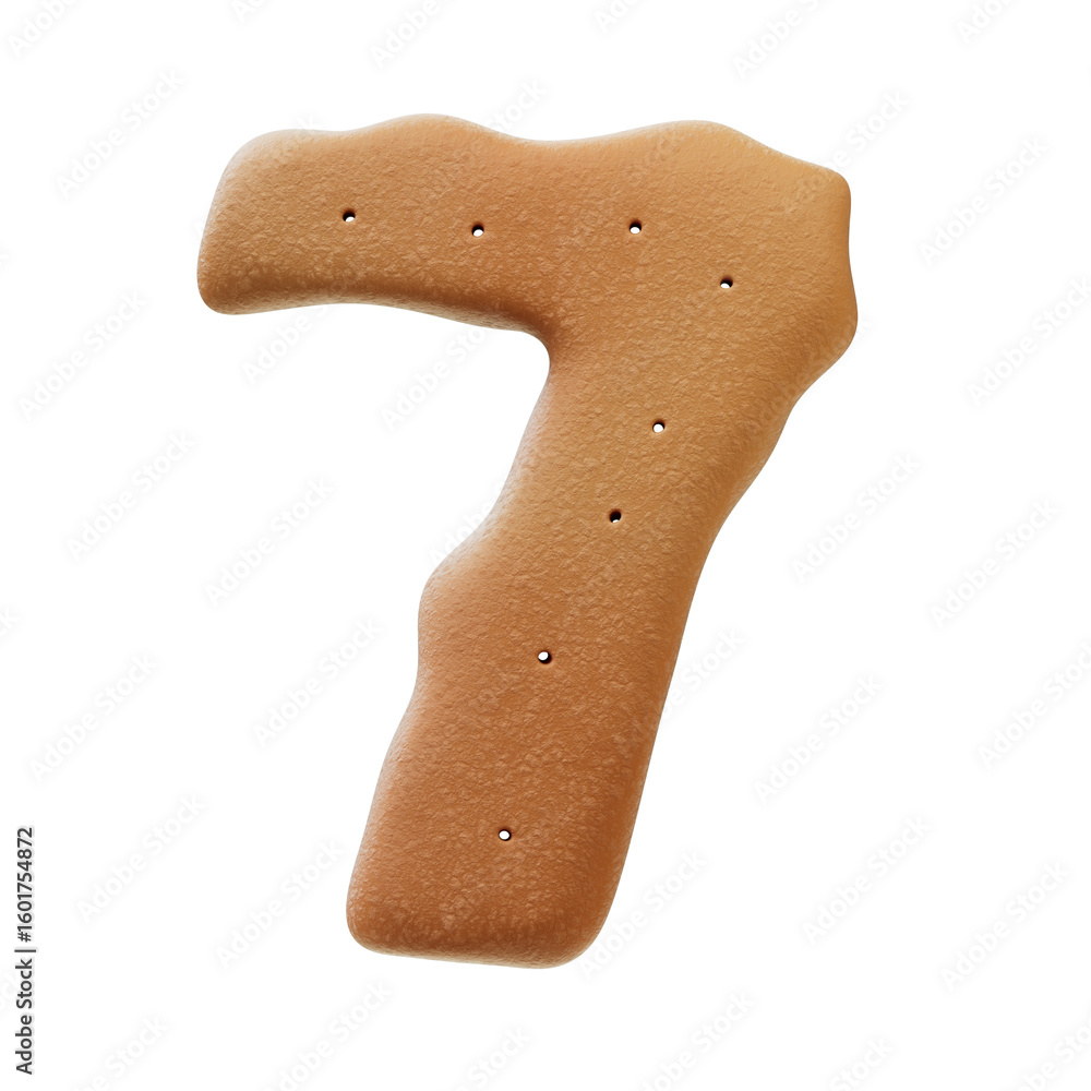 Fototapete 3d font.chocolate biscuit donut font concept. isometric alphabet. numbers and letters. 3d rendering 