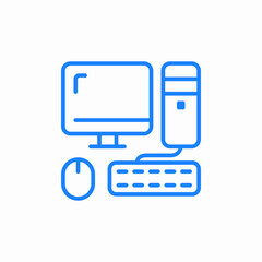 Fototapeta premium desktop pc mouse keyboard icon sign vector