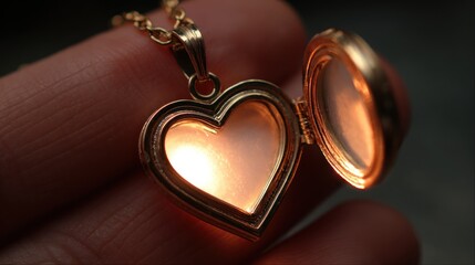Heart locket, glowing inside