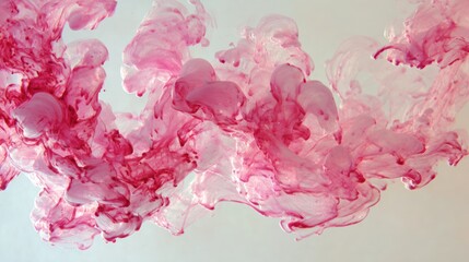 Abstract pink ink swirling in water