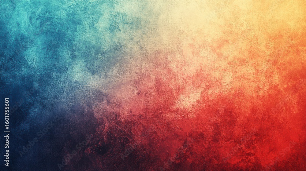 Poster abstract background with grainy gradient blending warm and cool tones