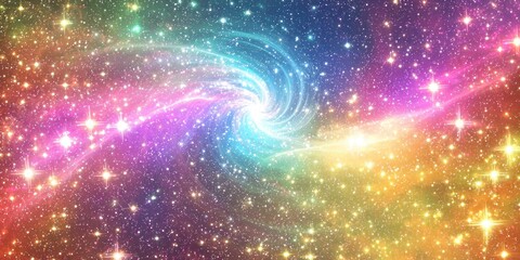Naklejka premium A colorful nebula spinning into an infinite spiral of energy